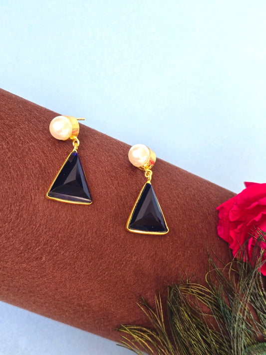 gold-plated geometric drop earring