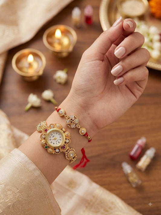 Designer Rakhi Combo for Bhai- Bhabhi
