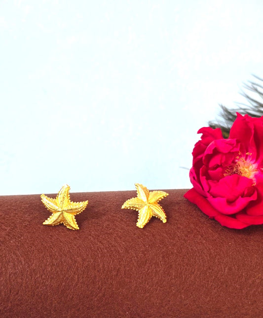 Floral Gold Stud Earrings