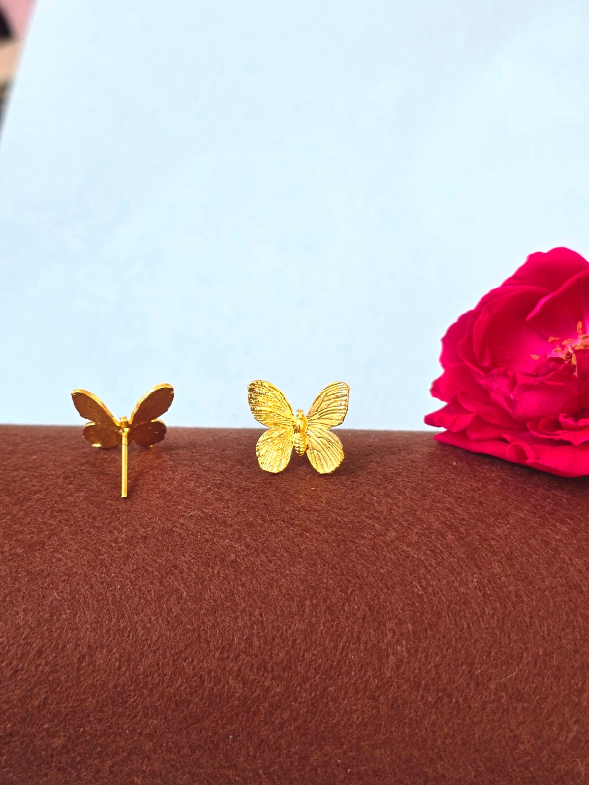 Gold Butterfly Stud Earrings