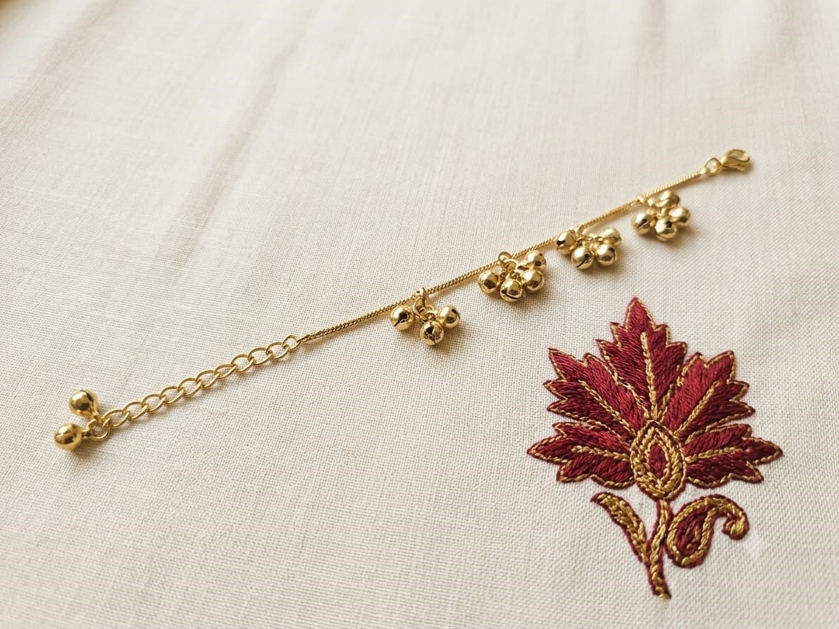 Handcrafted Kashmiri Gold-Tone Ghungroo Bracelet