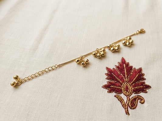 Handcrafted Kashmiri Gold-Tone Ghungroo Bracelet