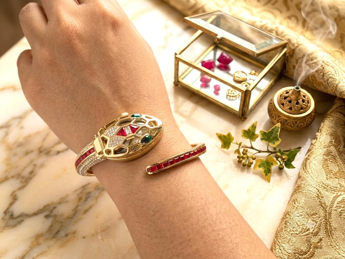 Luxury Gold-Tone Oval Bracelet Watch