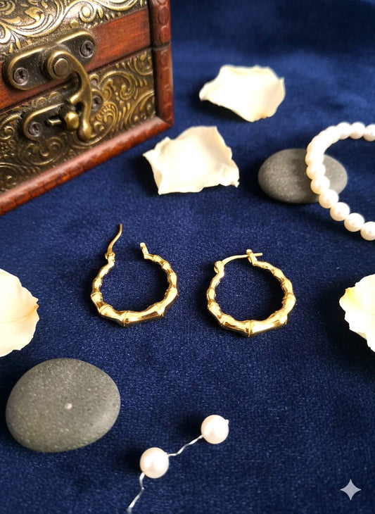 Minimal Gold-Toned Brass Hoop Earrings for Women