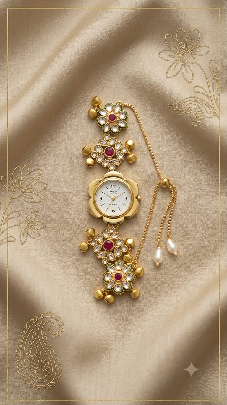 Premium Kashmiri Floral Bracelet Watch