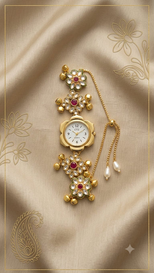 Premium Kashmiri Floral Bracelet Watch