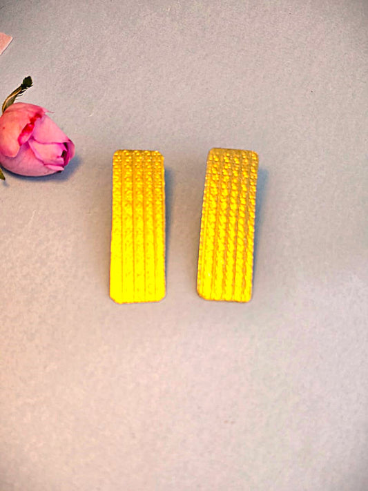 Textured Gold Finish Brass Statement Stud Earrings