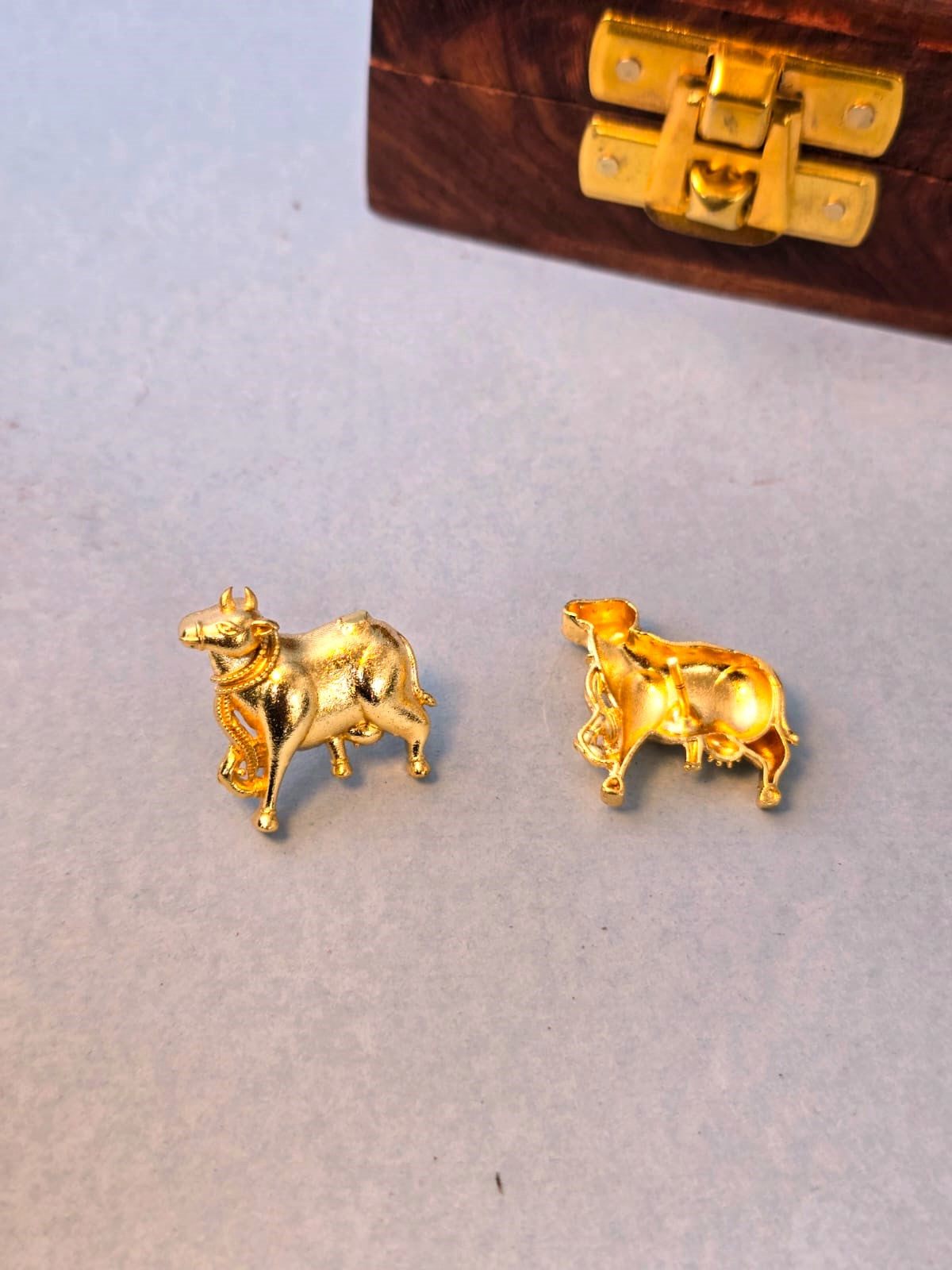 Traditional Gold Bull Stud Earrings for Women | Brass Nandi Motif Ethnic Earrings