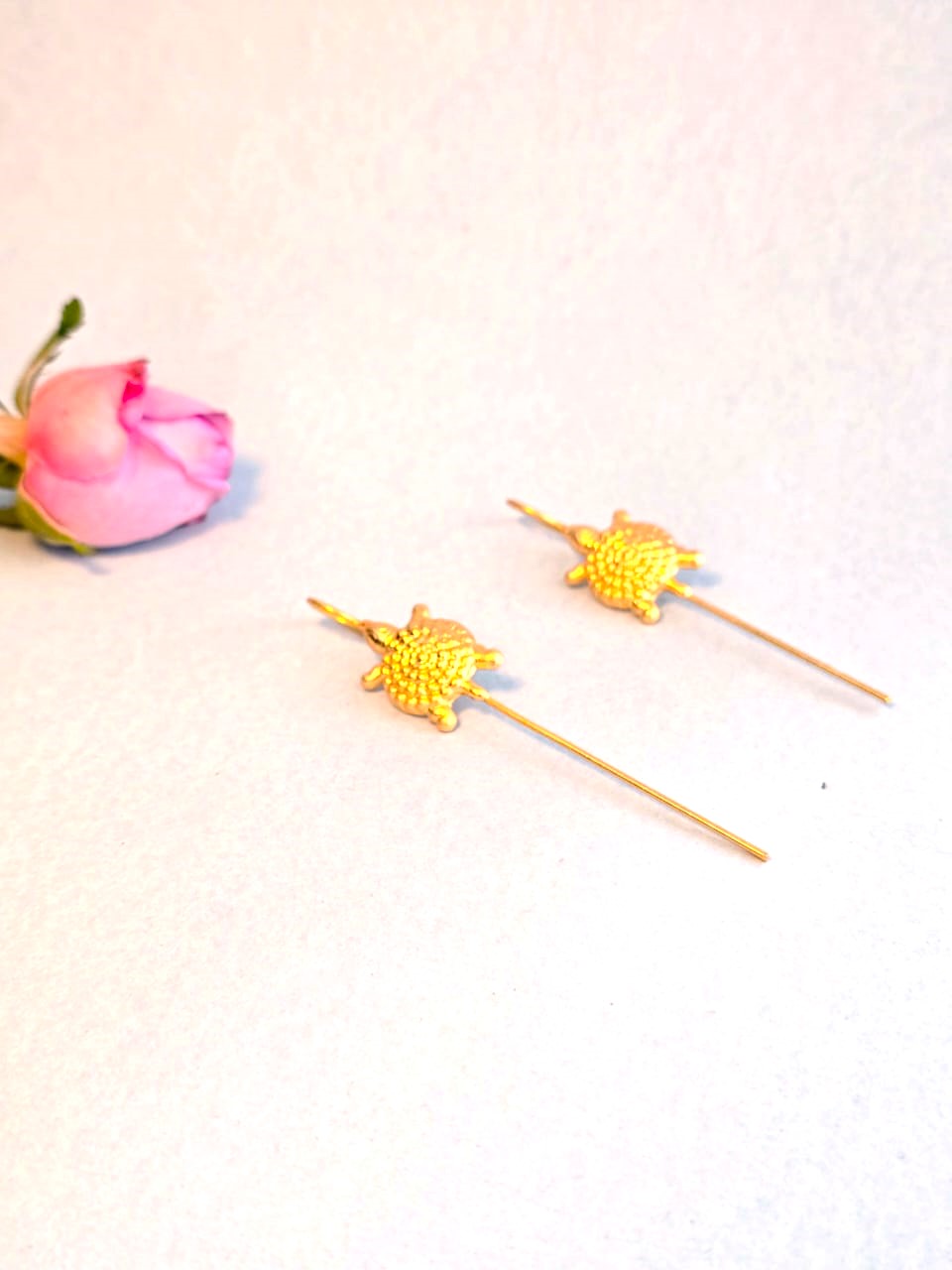 Turtle Motif Brass Ear Cuff Earrings | Lightweight Gold-Tone Non-Pierced Ear Cuffs for Women