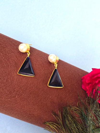 gold-plated geometric drop earring