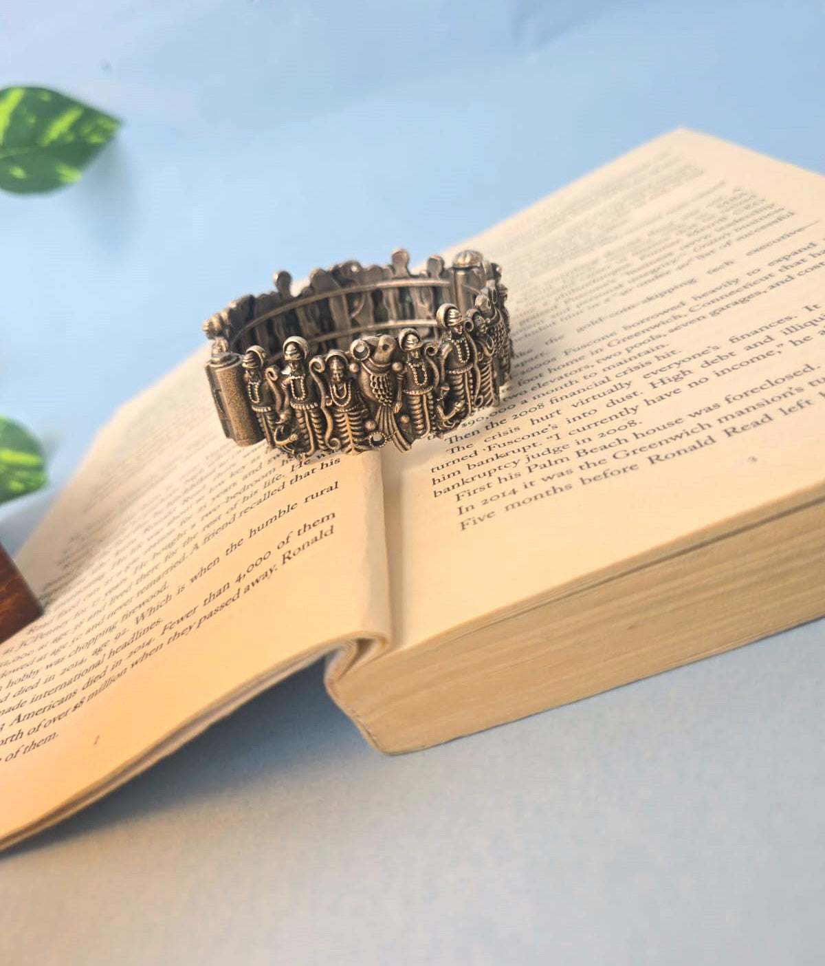 Antique Silver Replica Tribal Bangle | Ethnic Statement Bracelet | RavJyoti