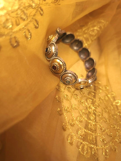 Antique Dual Tone Stone Kada  single bangle
