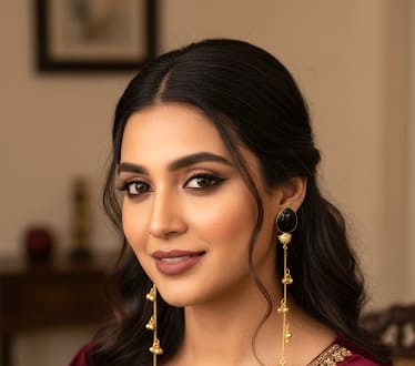 Black Onyx  Long Chain Brass Earrings | Minimalist Antique Gold Drop Earrings for Women