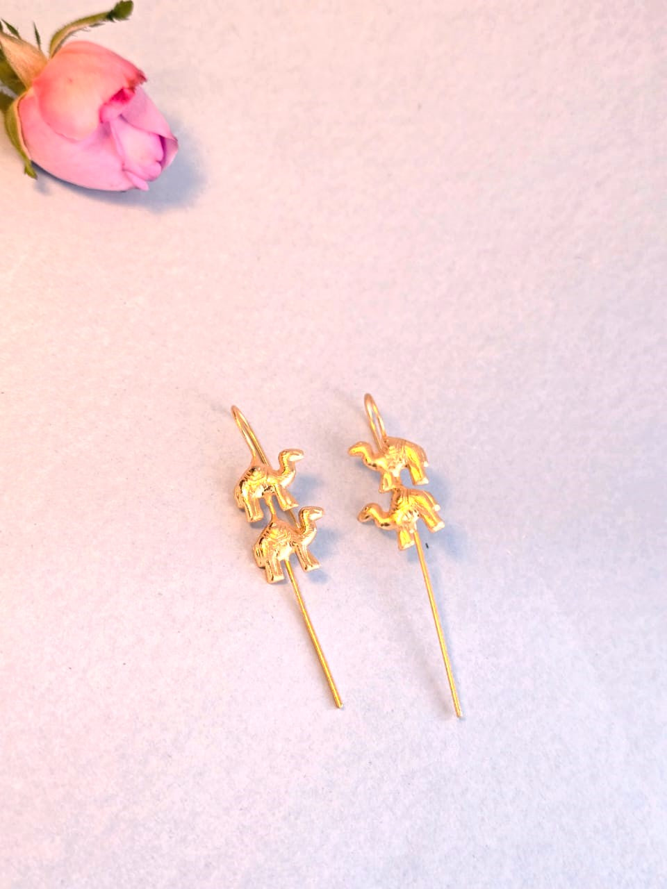 Camel Motif Brass Ear Cuff Earrings | Lightweight Gold-Tone Non-Pierced Ear Cuffs for Women