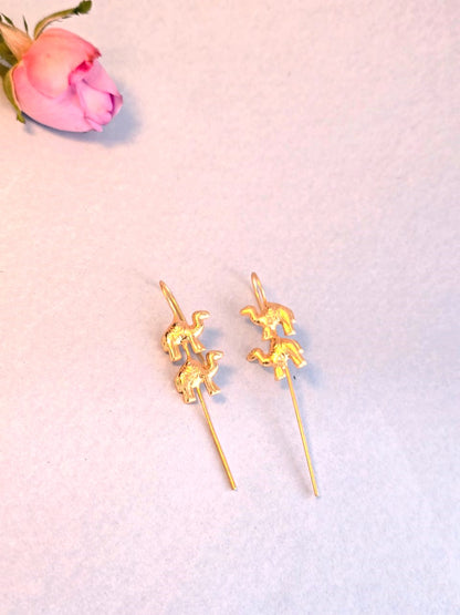 Camel Motif Brass Ear Cuff Earrings | Lightweight Gold-Tone Non-Pierced Ear Cuffs for Women