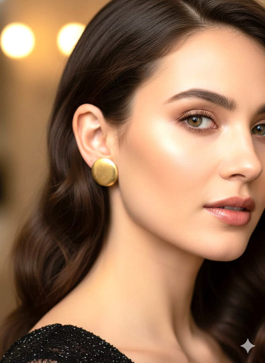 Classic Brass Stud Earrings | Minimal Earrings for Women – RavJyoti