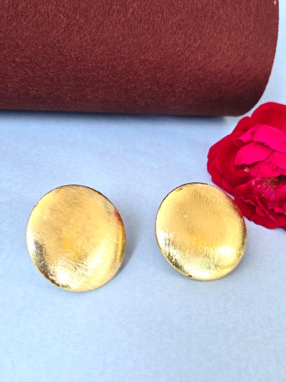 Classic Brass Stud Earrings | Minimal Earrings for Women – RavJyoti