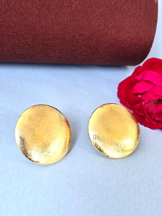 Classic Brass Stud Earrings | Minimal Earrings for Women – RavJyoti