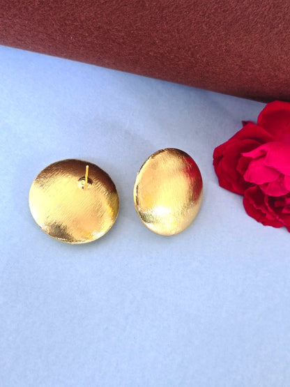 Classic Brass Stud Earrings | Minimal Earrings for Women – RavJyoti