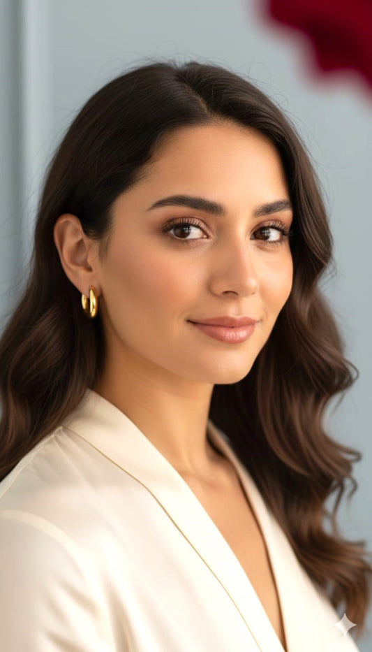 Classic Gold Finish Round Hoop Earrings