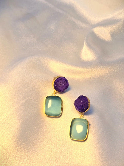 Dangle earring, statement stone earring