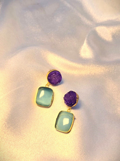 Dangle earring, statement stone earring