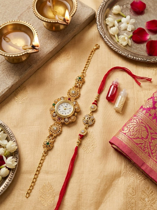 Designer  Rakhi Combo for Bhai- Bhabhi