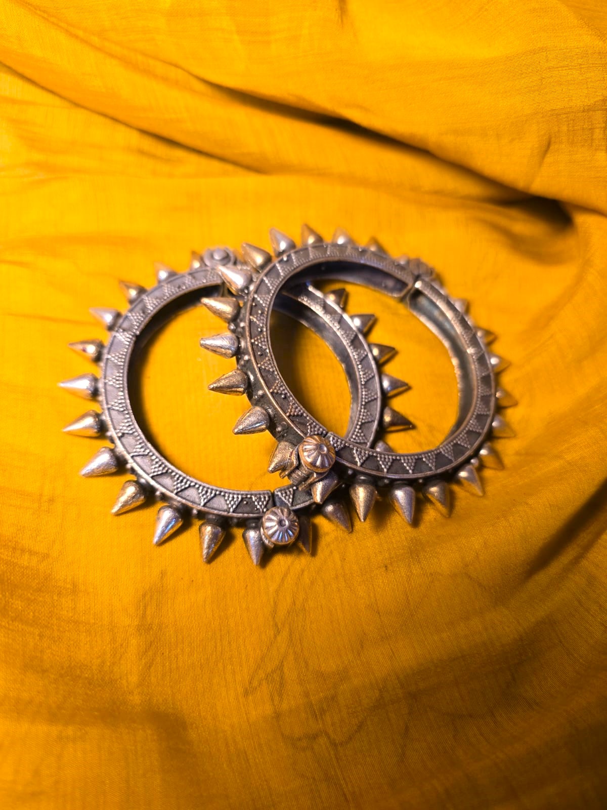 Dual Tone Spike Replica Bangles for Women (in pair)