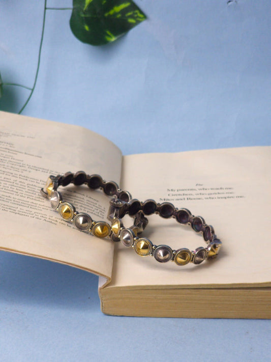 Dual Tone Openable Bangles for Women in pair