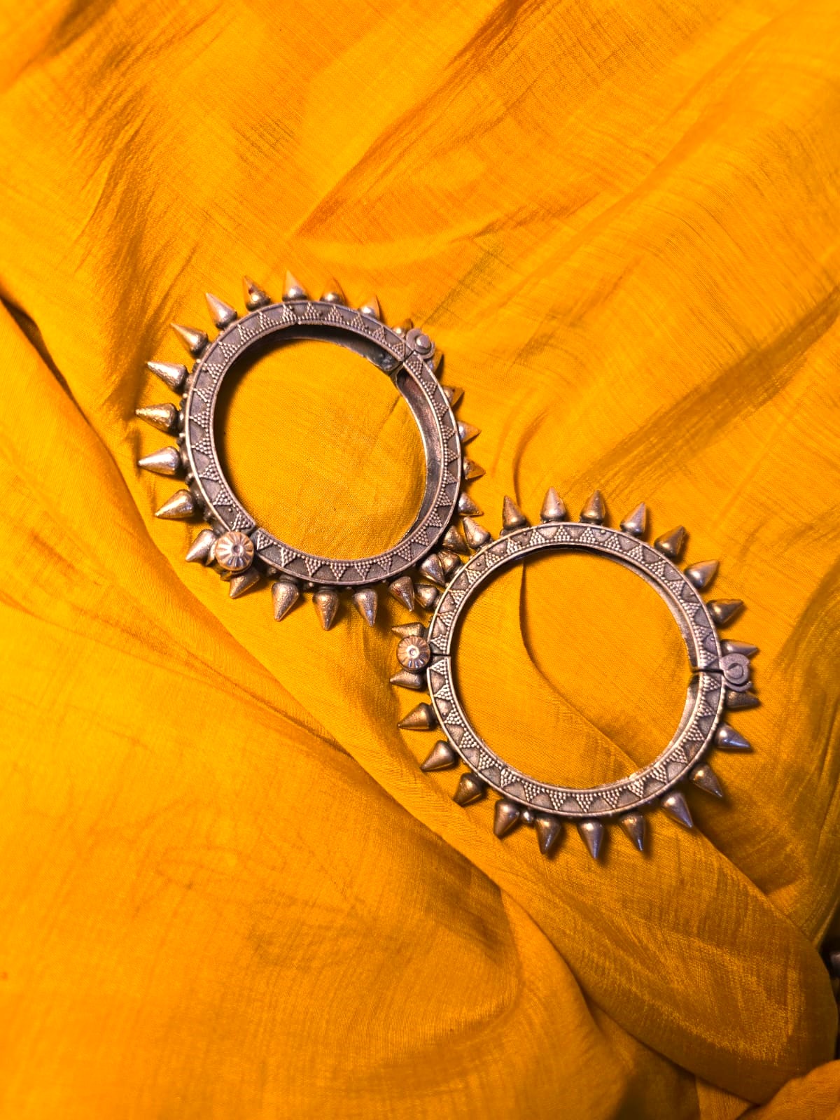 Dual Tone Spike Replica Bangles for Women (in pair)