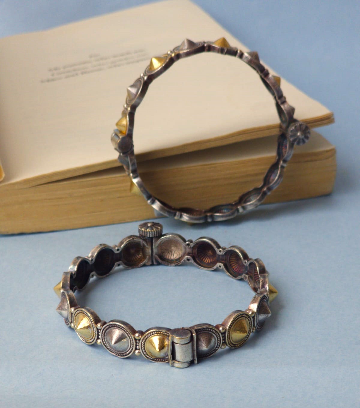 Dual Tone Openable Bangles for Women in pair