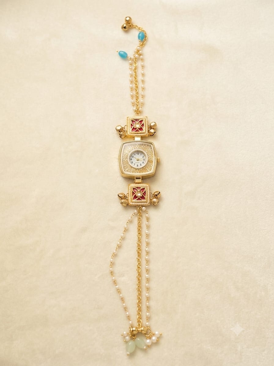 Elegant Heritage Pearl Chain Watch for Women