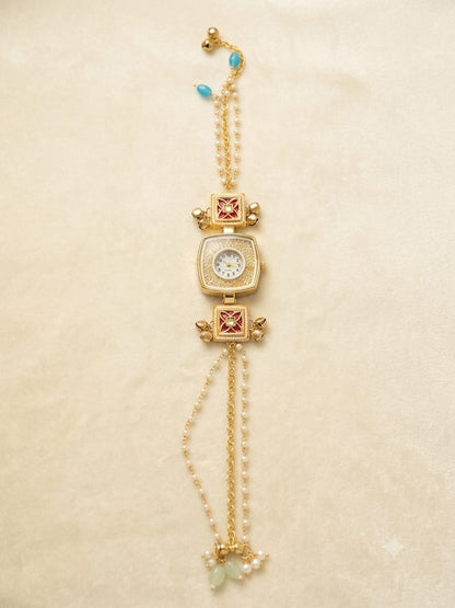 Elegant Heritage Pearl Chain Watch for Women