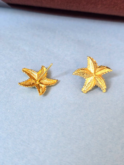 Floral Gold Stud Earrings