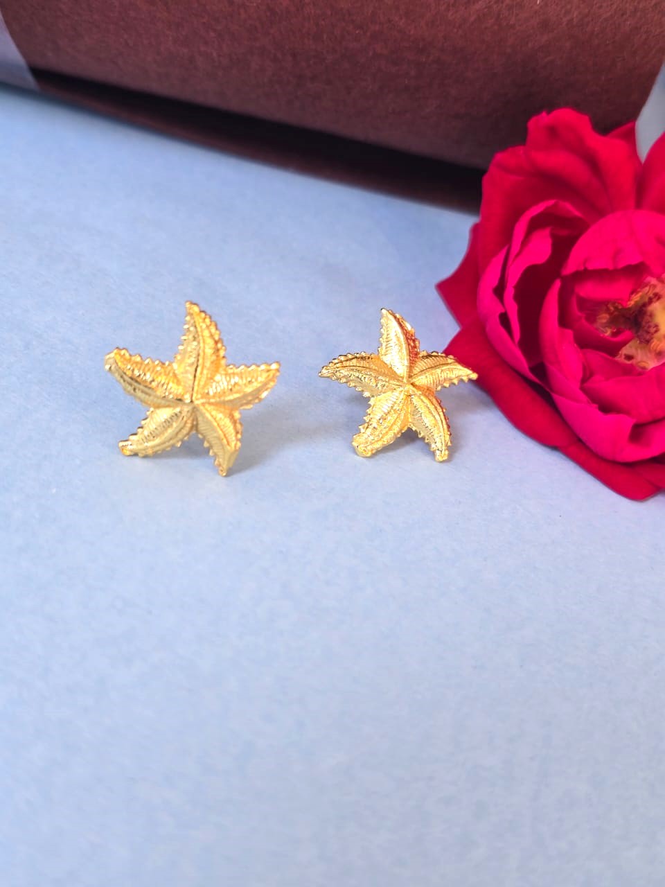 Floral Gold Stud Earrings