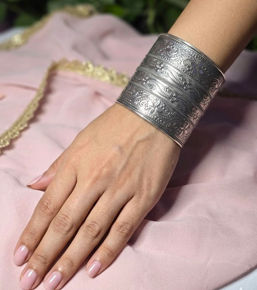 German Silver Handcuff Kada for Women
