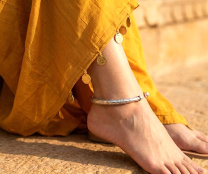 German Silver Kada Anklet for Women
