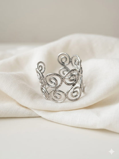 German Silver Spiral Handcuff for Women