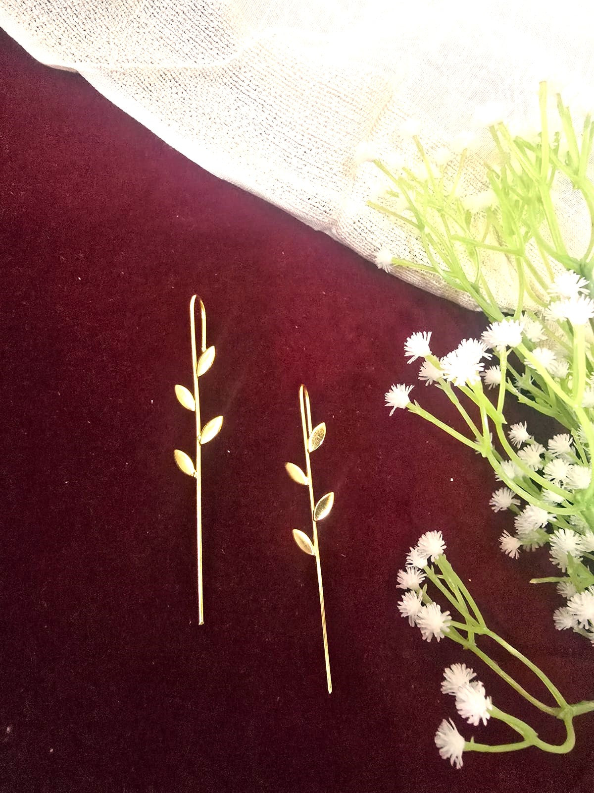 Gold-Tone Leaf Ear Cuffs