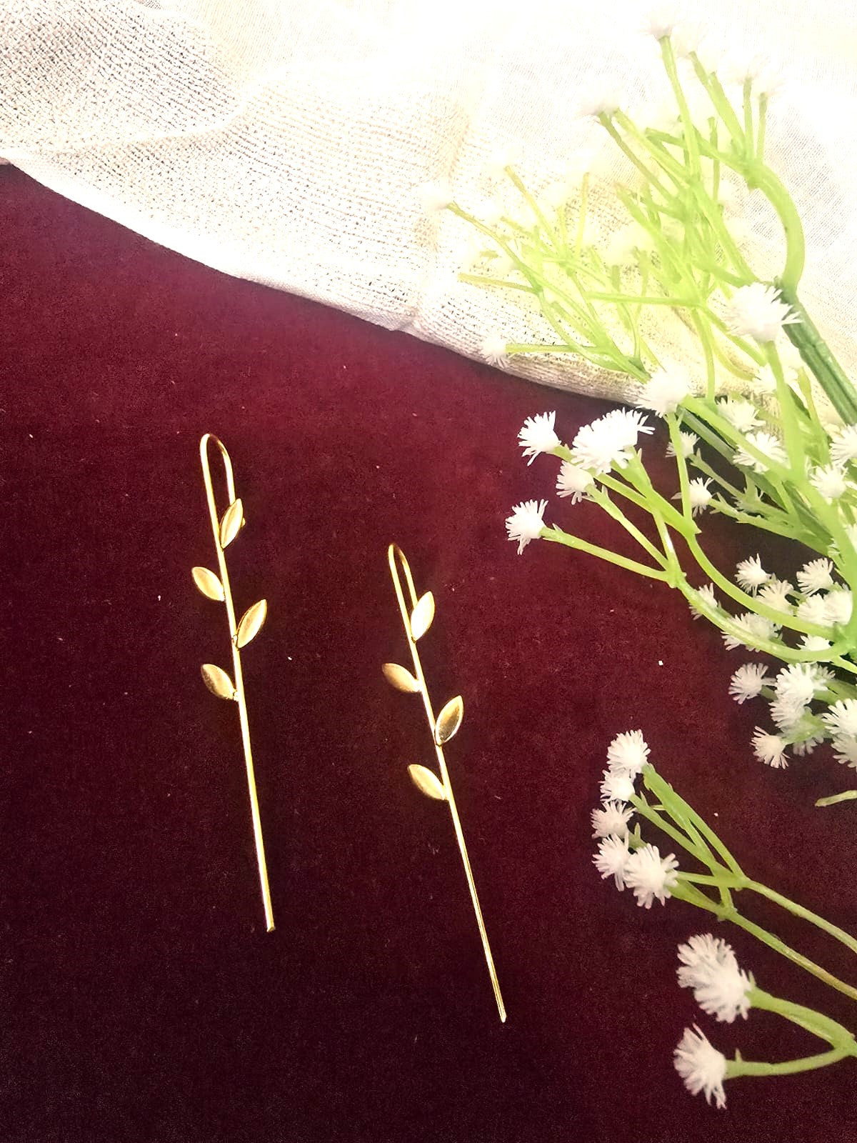 Gold-Tone Leaf Ear Cuffs