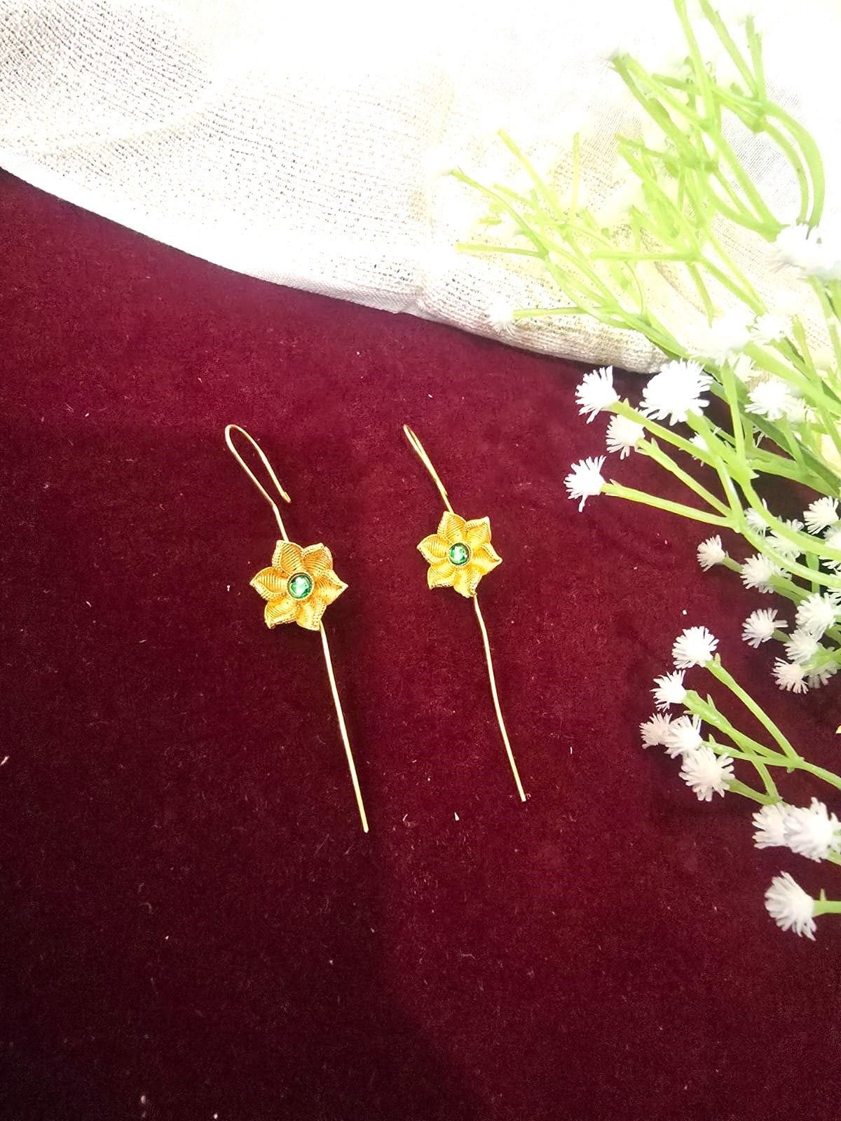 Gold-Tone flower Ear Cuffs