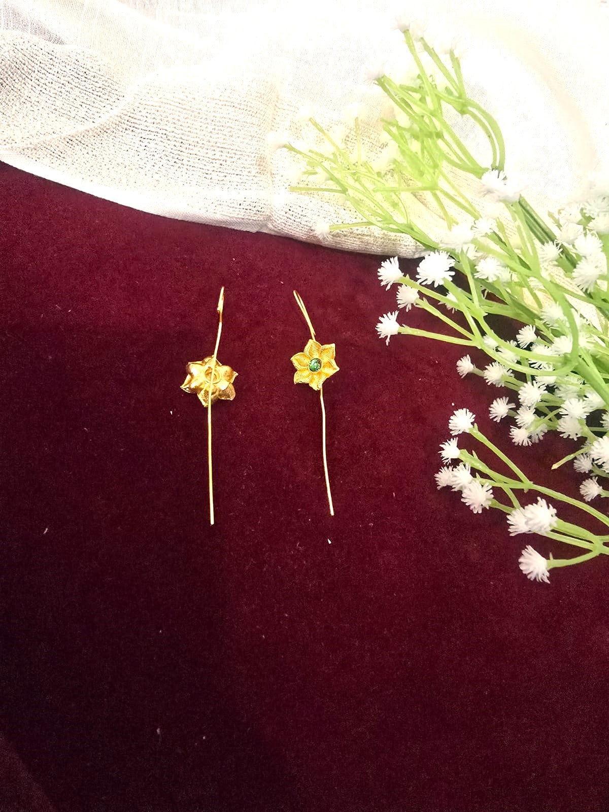 Gold-Tone flower Ear Cuffs