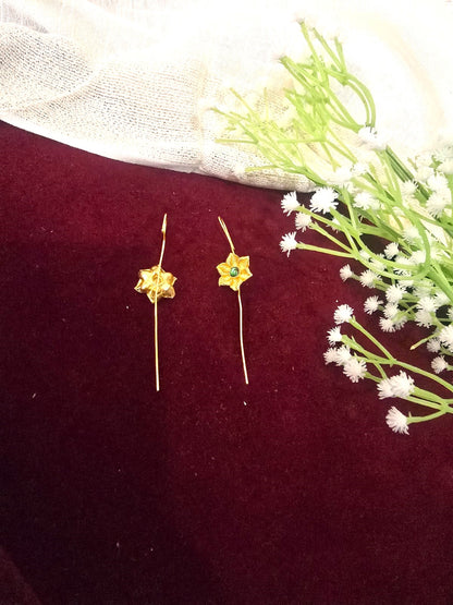Gold-Tone flower Ear Cuffs
