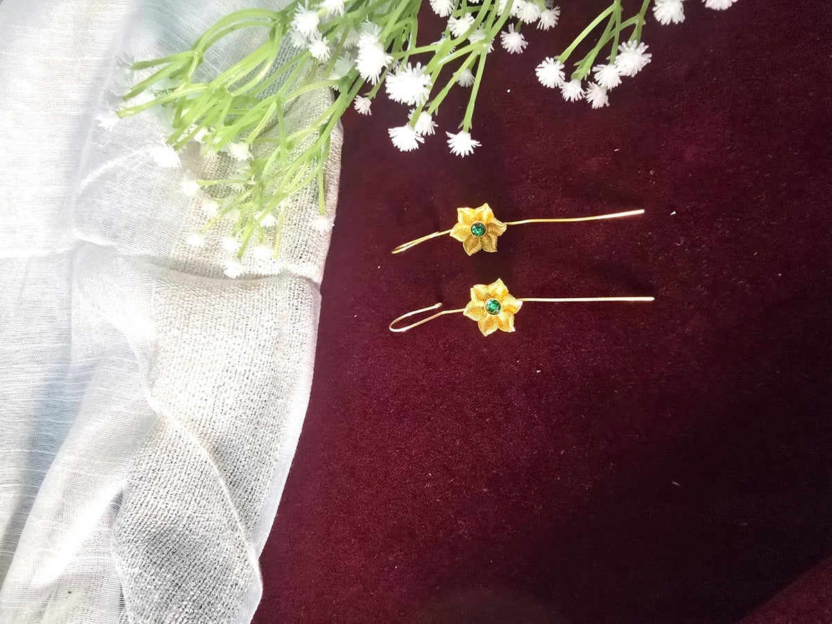 Gold-Tone flower Ear Cuffs