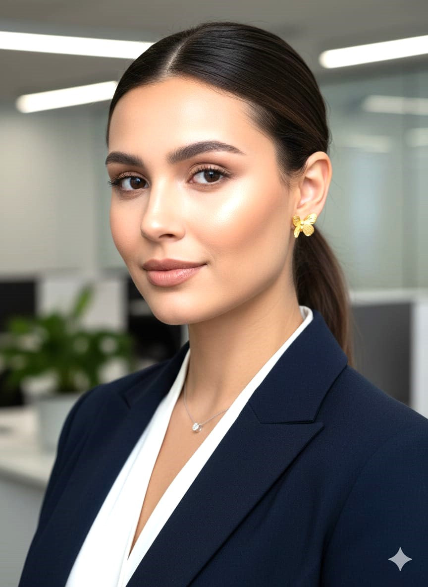 Gold Butterfly Stud Earrings