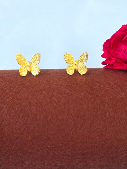 Gold Butterfly Stud Earrings