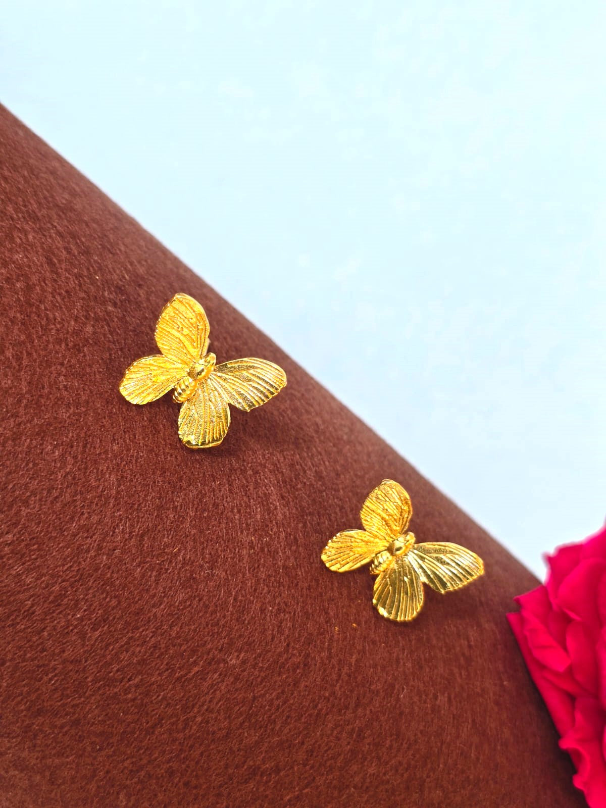Gold Butterfly Stud Earrings