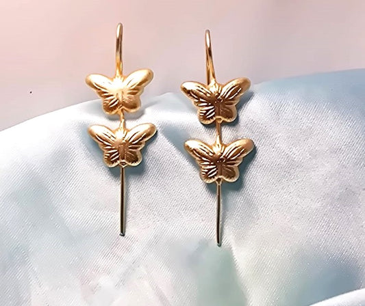 Gold Finish Butterfly Ear Cuff Earrings for Women | Elegant Designer Ear Climbers – RavJyoti