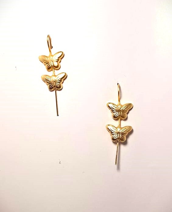 Gold Finish Butterfly Ear Cuff Earrings for Women | Elegant Designer Ear Climbers – RavJyoti