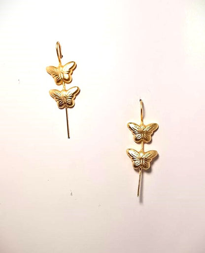 Gold Finish Butterfly Ear Cuff Earrings for Women | Elegant Designer Ear Climbers – RavJyoti